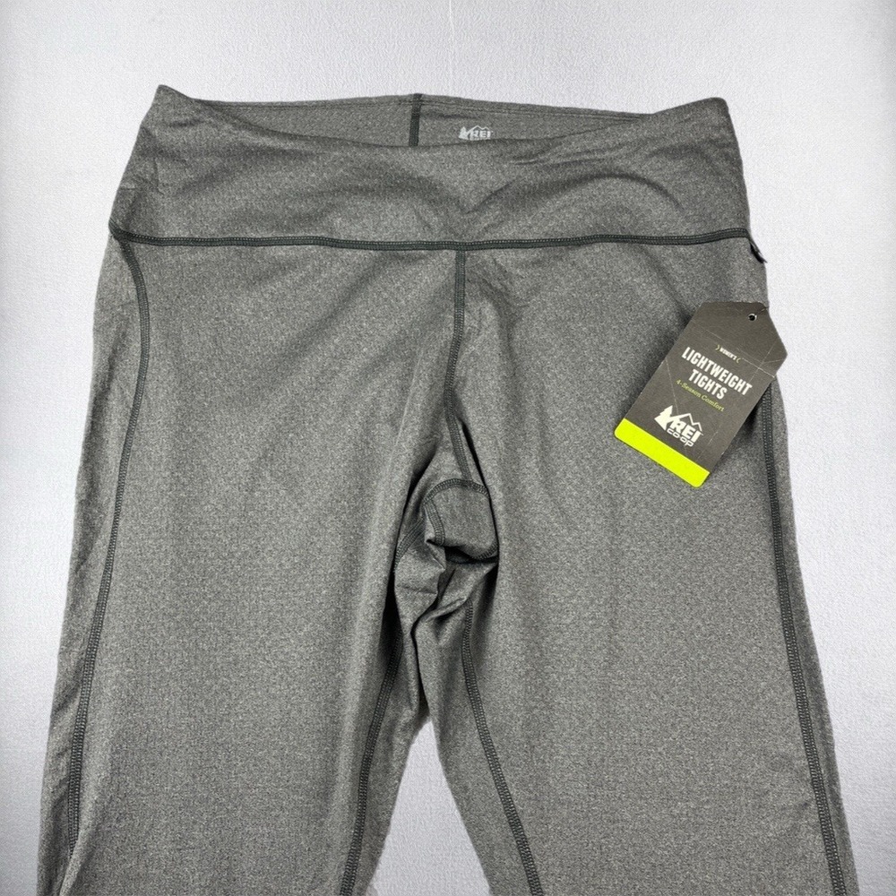 REI Co-Op Lightweight Tights Women's Large Dark Gray Pants Semi Fitted Tags